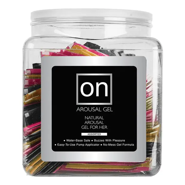 On For Her Arousal Gel Single Use Packet Tub - Asst. Flavor - Clitoral Stimulant