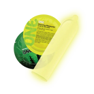 One Glowing Pleasures Condoms: A roll of yellow tape with a green leaf on it