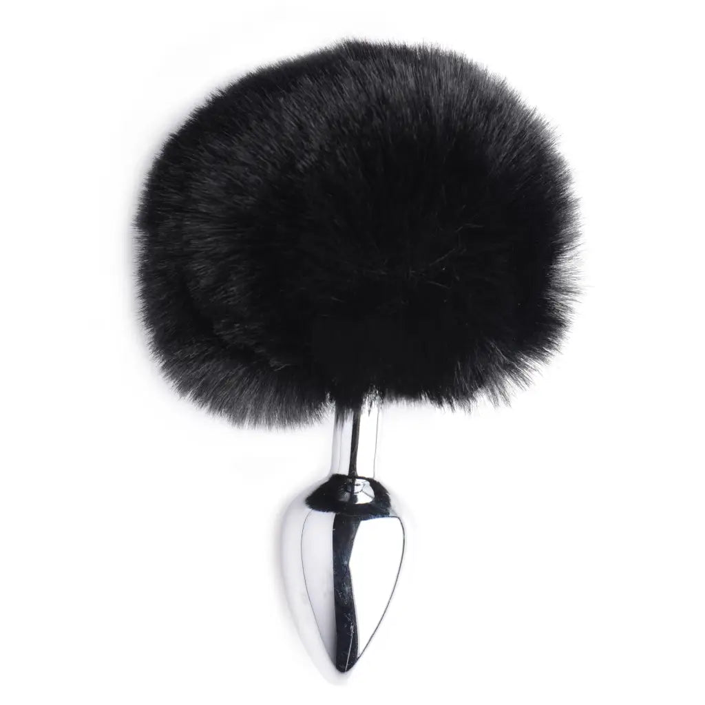 Tailz Tail Plug Black Onyx Bunny Tail Anal Plug at the Haus of Shag