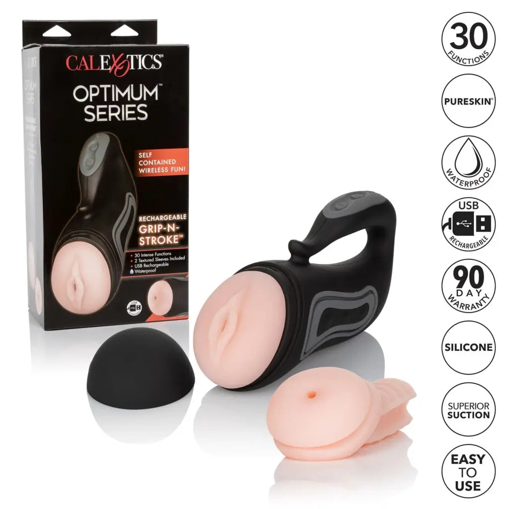 CalExotics Vibrator Optimum Series Grip N Stroke at the Haus of Shag