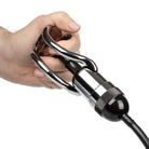 Hand holding the Optimum Series Maximum Results Pump Set with a black and silver hose