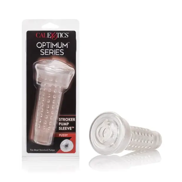 Optimum Series Stroker Pump Sleeve - textured transparent accessory with rounded tip