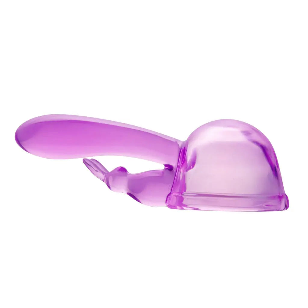 Original Rabbit Dual: Purple translucent vibrator with curved shape and rounded tip