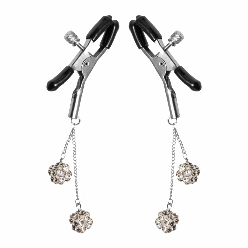 Master Series Nipple Clamp Ornament Adjustable Nipple Clamps With Jewel Accents at the Haus of Shag