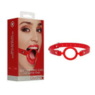 Ouch! Adjustable Silicone Ring Gag With Leather Straps Red - Ball Gag