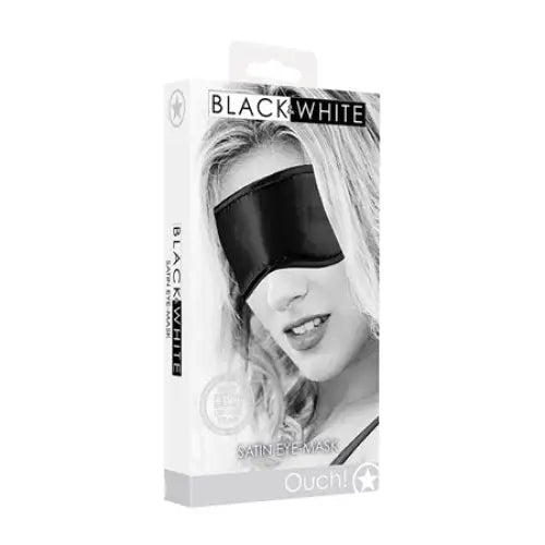 Ouch! Black & White Satin Eye Mask Blindfold Black - Blindfold