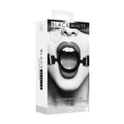 Ouch! Black & White Silicone Ring Gag With Adjustable Bonded Leather Straps Black - Ball Gag