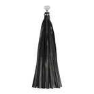 Black leather tassel keychain with diamond-shaped crystal top from OUCH! Diamond Studded Flogger