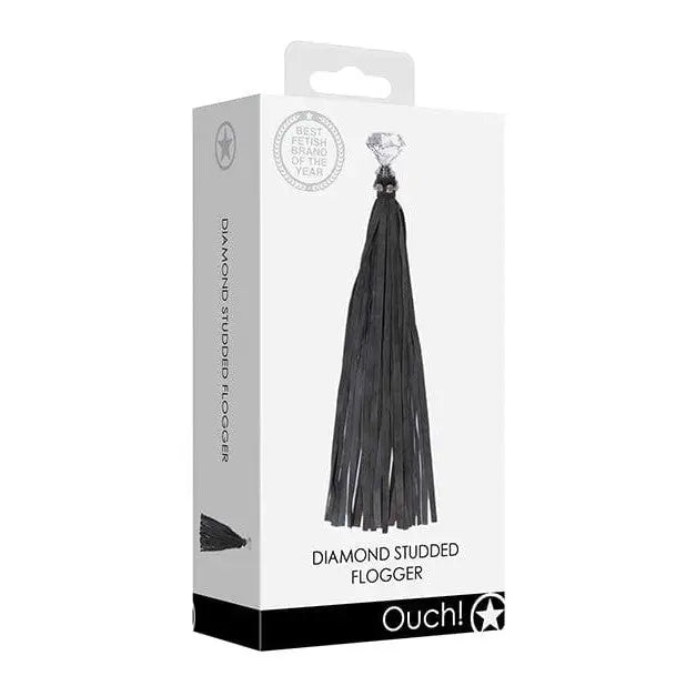 OUCH! Diamond Studded Flogger in Retail Packaging - Premium Studded Flogger for Sale