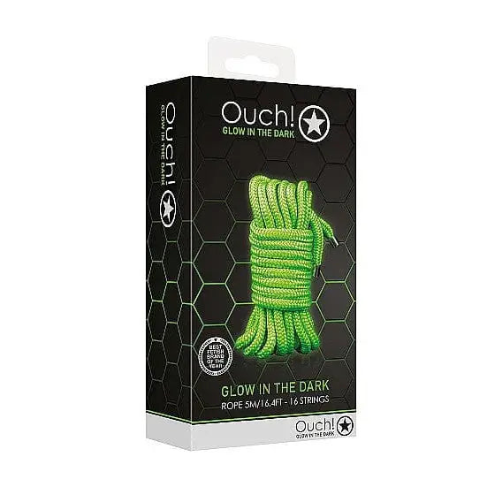 Ouch! Glow-in-the-dark bondage rope in black box by Shots America