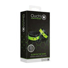 Ouch! Glow in the Dark Bonded Leather Handcuffs Neon Green - Cuffs