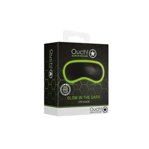 Ouch! Glow in the Dark Eye Mask Black/Neon Green - Blindfold