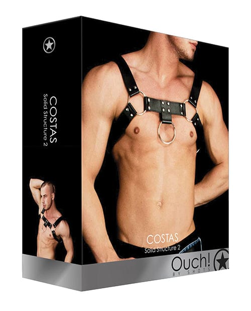 Ouch! Harness One Size Fits Most / Black Ouch! Costas Solid Structure 2 Body Harness at the Haus of Shag