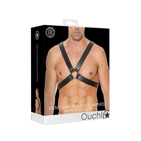 Ouch! Harness One Size Fits Most / Black Ouch! Men's Large Buckle Harness at the Haus of Shag
