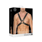 Ouch! Men’s Large Buckle Harness - Leather chest harness with buckles and straps