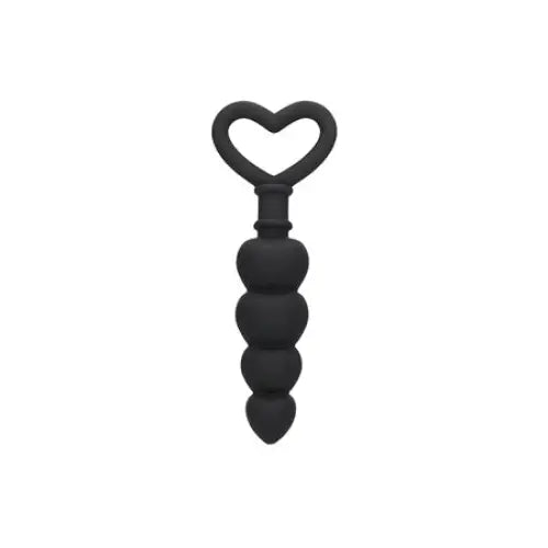 Ouch! Silicone Anal Love Beads - Black - Anal Beads