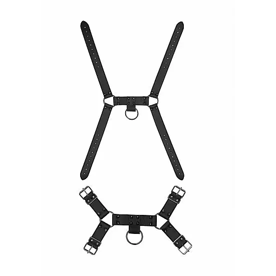 Ouch! Skulls & Bones Male Harness W/ Spikes Black - Harness