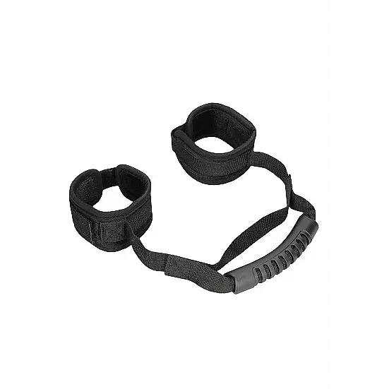 Ouch! Sturdy Handcuffs W/ Handle Black - Cuffs