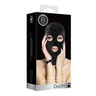 Ouch! Velvet Full-Head Mask With Eye and Mouth Opening Black - Blindfold