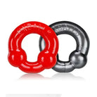 OxBalls 2-Pack Cockring Steel & Red - Cock Ring