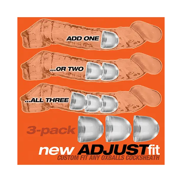 OxBalls ADJUSTFIT INSERT 3-Pack Clear - Penis Extenders