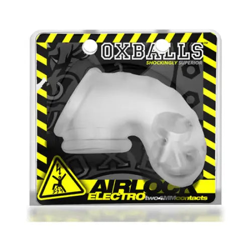 OxBalls Airlock Electro Air-Lite Vented Chastity Clear Ice - Blindfold