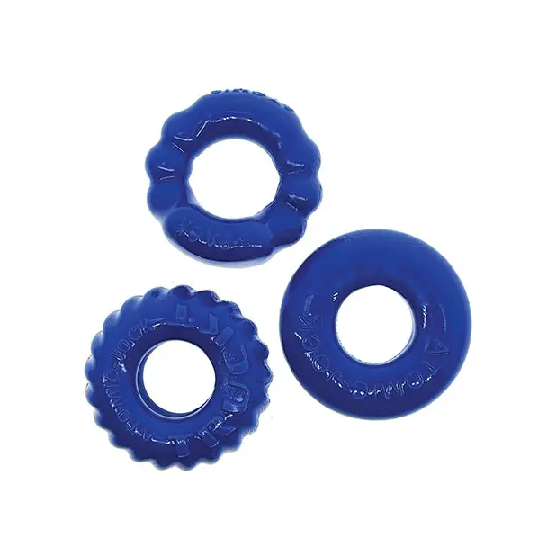 OxBalls Bonemaker 3-Pack Boner Cockring Kit FLEXtpr Pool Blue - Cock Ring