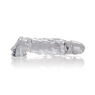 Clear Glass Dog Figuri statue with OxBalls Butch Cocksheath Clear in SuperFlex TPR