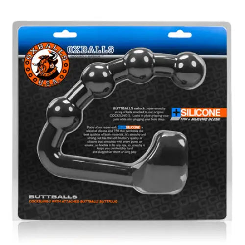 OxBalls BUTTBALLS asslock & cocksling BLACK ICE - Butt Plug