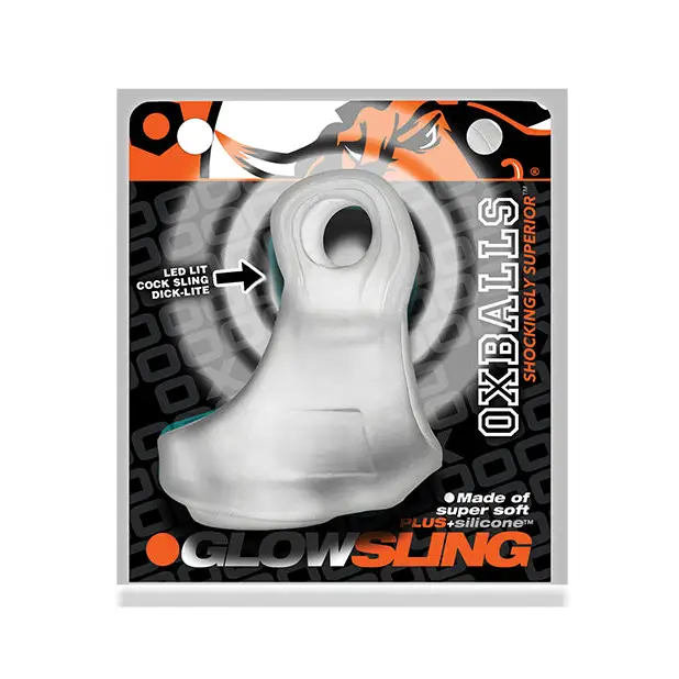 Oxballs Glowsling Cock Sling - Clear Ice - Gay & Lesbian Products