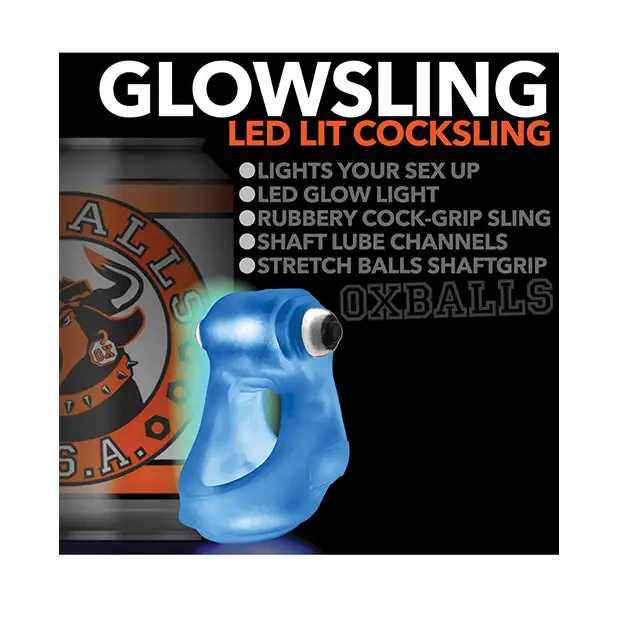 OxBalls Glowsling Cocksling Led Blue Ice - Blue Ice - Cockrings