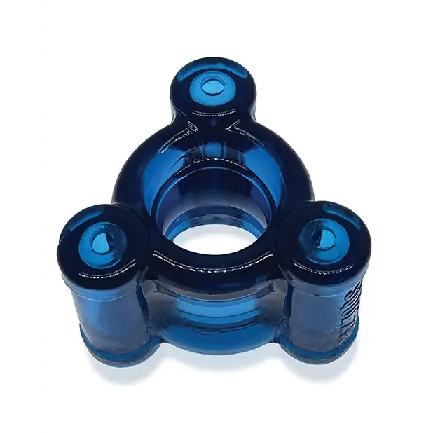 OxBalls Heavy Squeeze Weighted Squeeze Ballstretcher With 3 Stainless Steel Weights Space Blue - Space Blue - Cock Ring