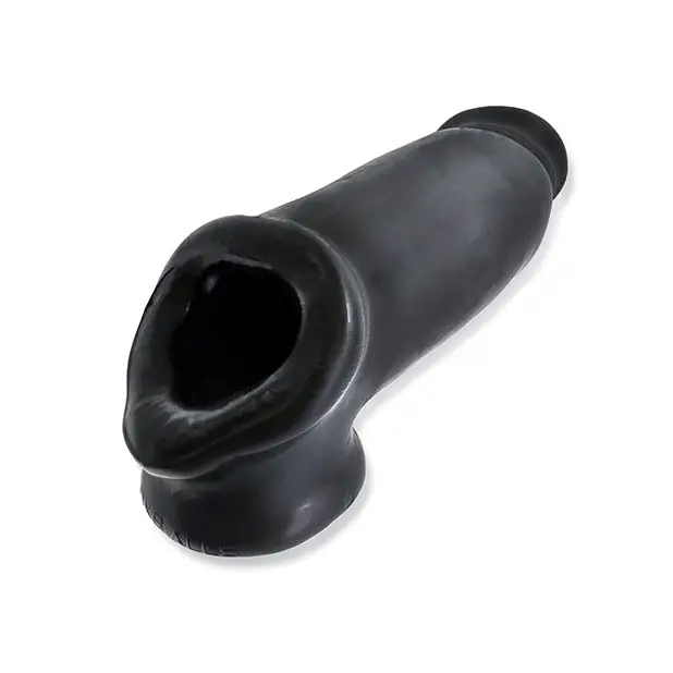 Oxballs Hulk Gargantic Cocksheath Black with black rubber angled vacuum attachment shaft hole