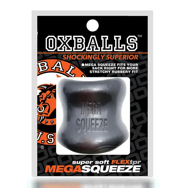 Oxballs Mega Squeeze Ergofit Ballstretcher Black - Cock Ring