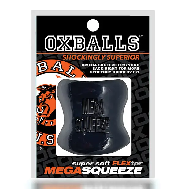 Oxballs Mega Squeeze Ergofit Ballstretcher Black - Cock Ring