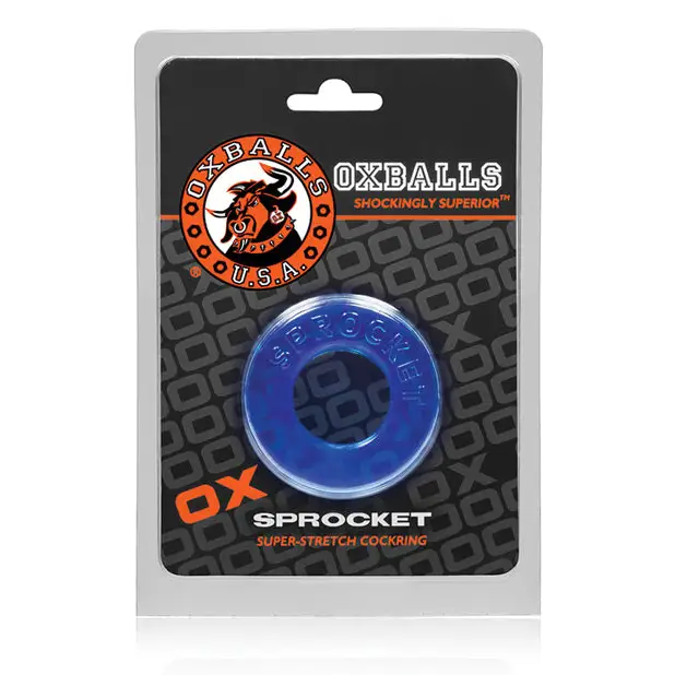 OxBalls Sprocket Cockring Ice Blue - Cock Ring