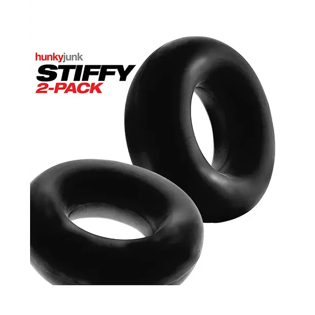 OxBalls Stiffy 2-Pack Bulge Cockrings Silicone TPR - Black - Cock Ring