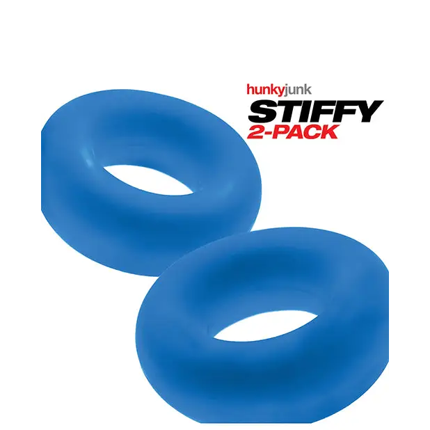 OxBalls Stiffy 2-Pack Bulge Cockrings Silicone TPR - Blue - Cock Ring