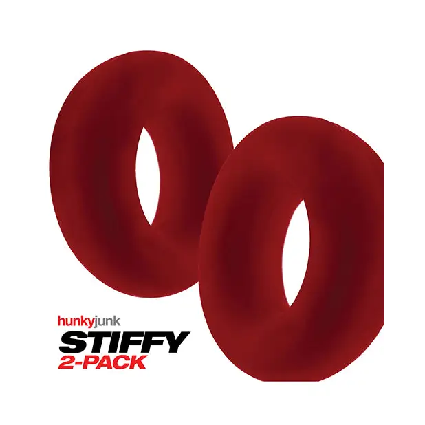 OxBalls Stiffy 2-Pack Bulge Cockrings Silicone TPR - Red - Cock Ring