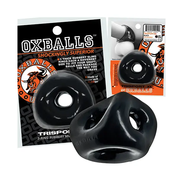 Oxballs Tri-Sport XL Thicker 3-Ring Sling Clear - Penis Extenders