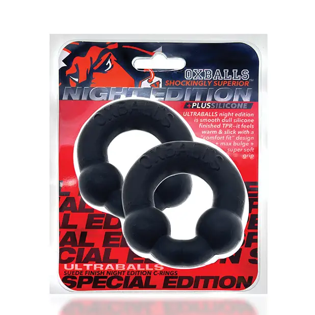 OxBalls Ultraballs 2-Pack Cockring Plus + Silicone Special Edition Night - Cock Ring