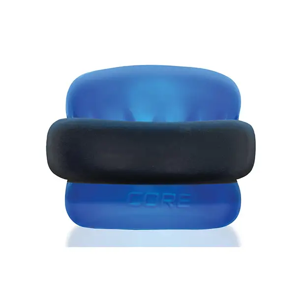 Blue foam pillow with Oxballs Ultracore Core Ballstretcher and Axis Ring for ultimate comfort