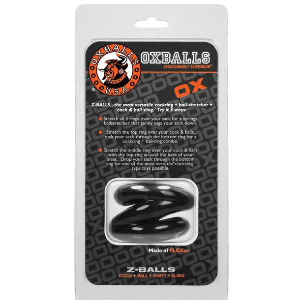 OxBalls Z-Balls Ballstretcher Black - Black - Cock Ring