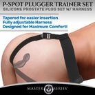 Master Series Prostate Plug P-spot Plugger Trainer Set Silicone 3 Piece Prostate Plug Set With Harness at the Haus of Shag