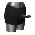 Packer Gear Boxer Brief Harness by CalExotics, black underwear shorts with attached dildo