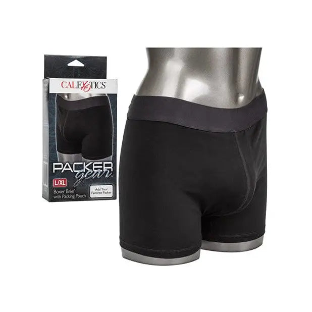 Packer Gear Boxer Brief with Packing Pouch - Black Boxer Shorts, White Box Displayed