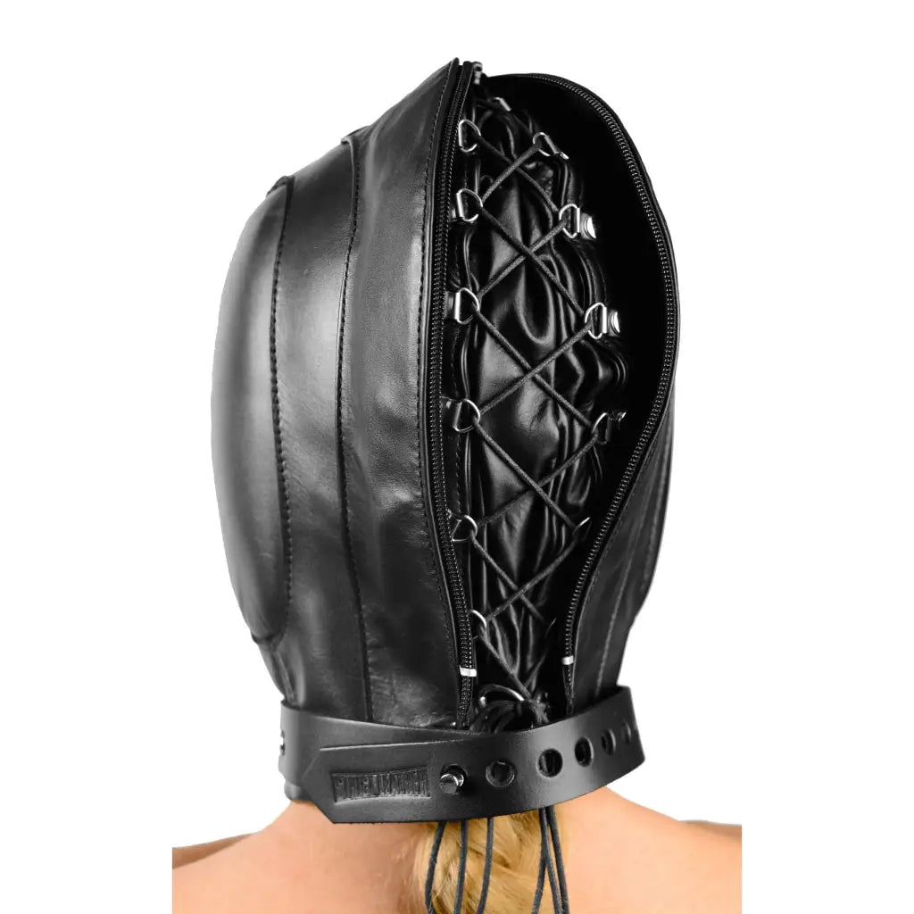 Strict Leather Hood Medium/large Padded Leather Hood at the Haus of Shag