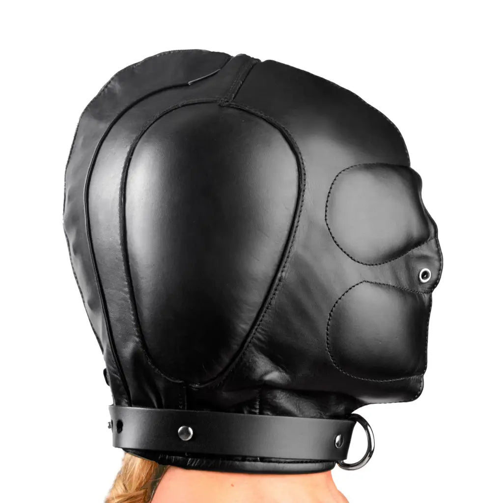 Strict Leather Hood Medium/large Padded Leather Hood at the Haus of Shag