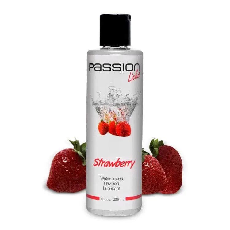 Passion Lubricants Water Based Lubricant Strawberry Passion Licks Water Based Flavored Lubricant - 8 Oz at the Haus of Shag