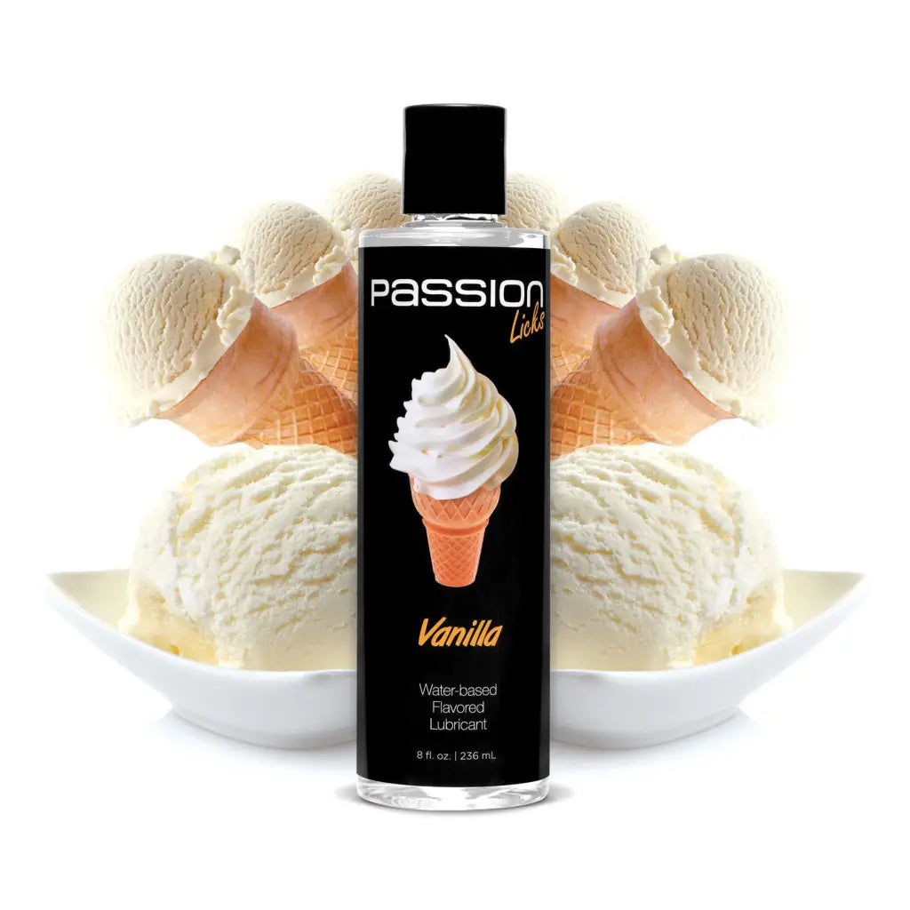 Passion Lubricants Water Based Lubricant Vanilla Passion Licks Water Based Flavored Lubricant - 8 Oz at the Haus of Shag